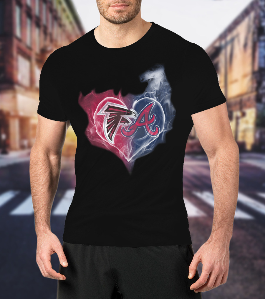 Atlanta Falcons And Braves Heart T-Shirt