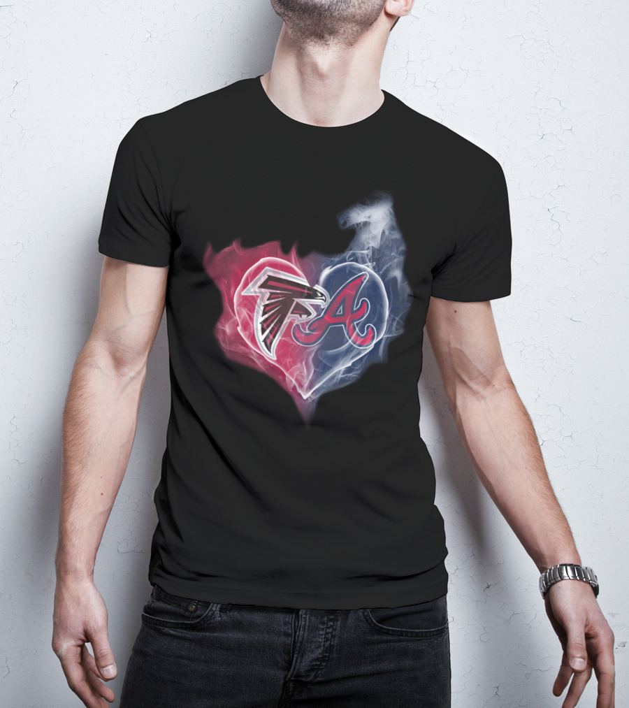 Atlanta Falcons And Braves Heart T-Shirt