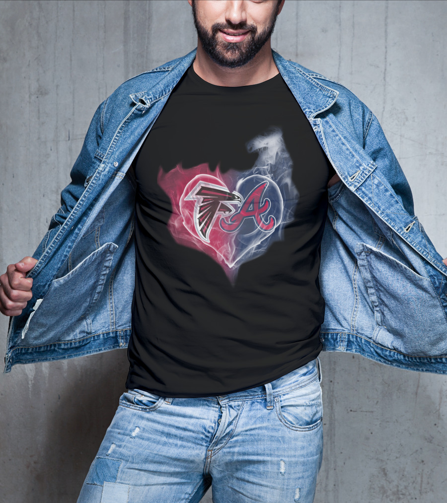 Atlanta Falcons And Braves Heart T-Shirt