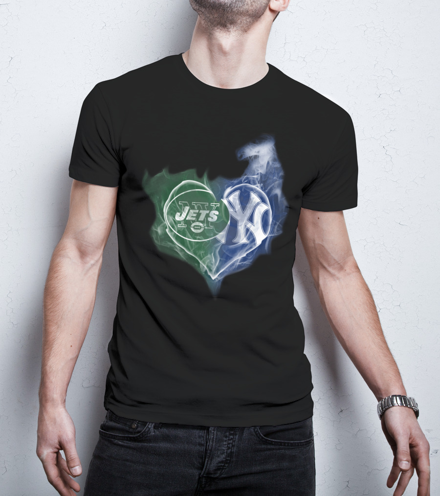 Jets Yankees Heart Smoke T-Shirt