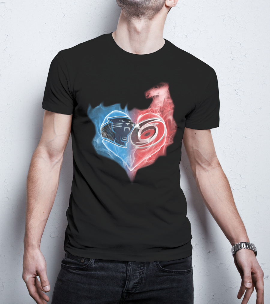 Panthers Hurricanes Heart Blend T-Shirt