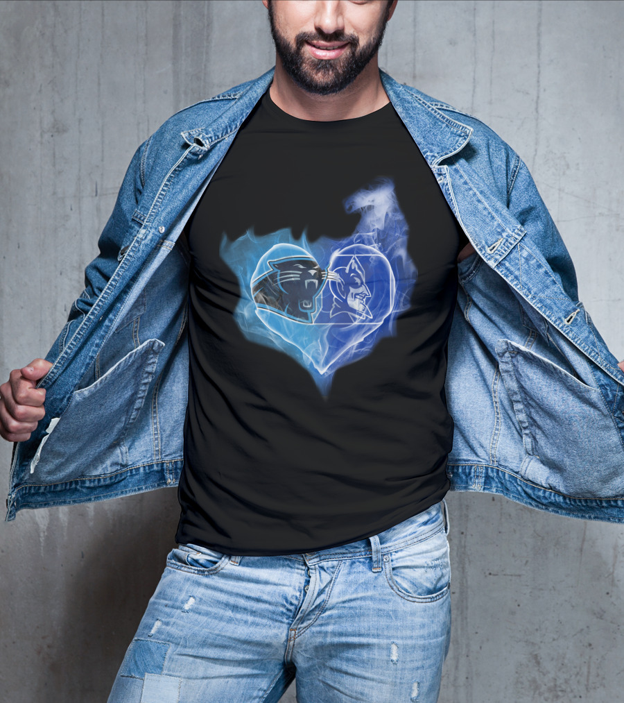 Panthers Duke Blue Devils Heart Fusion T-Shirt