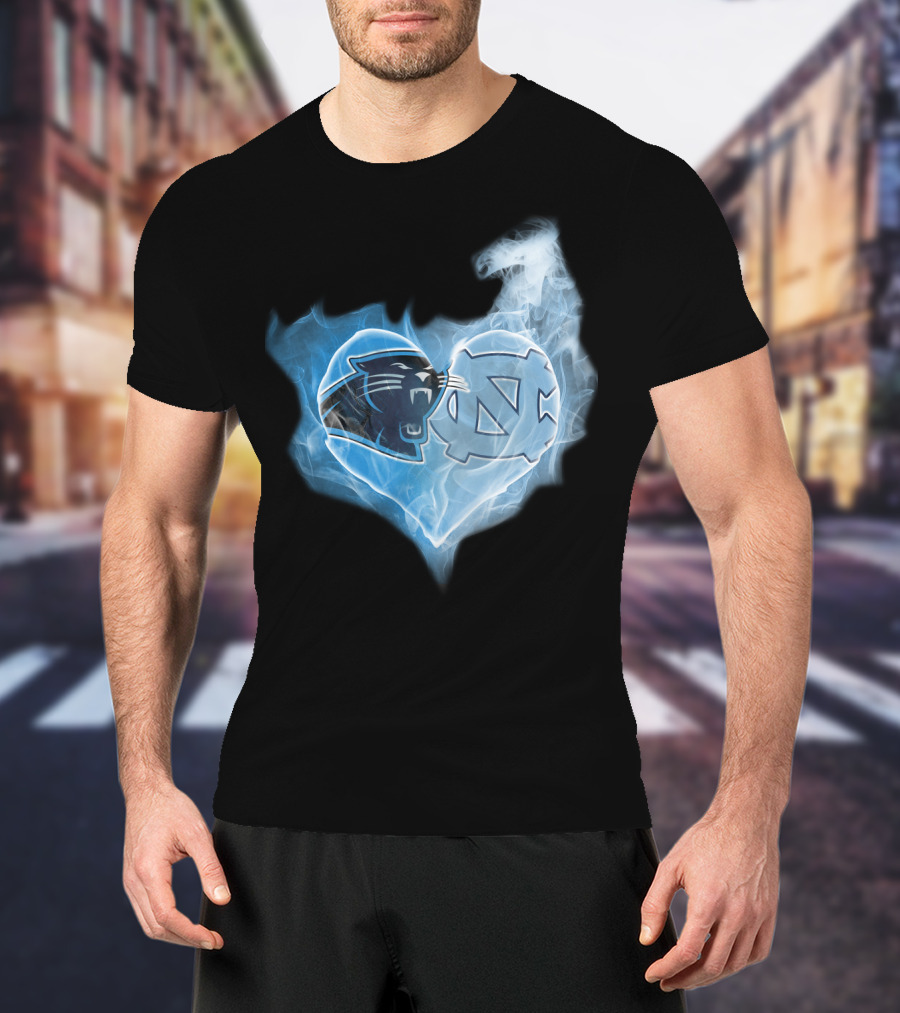 Panthers Tar Heels Heart North Carolina T-Shirt