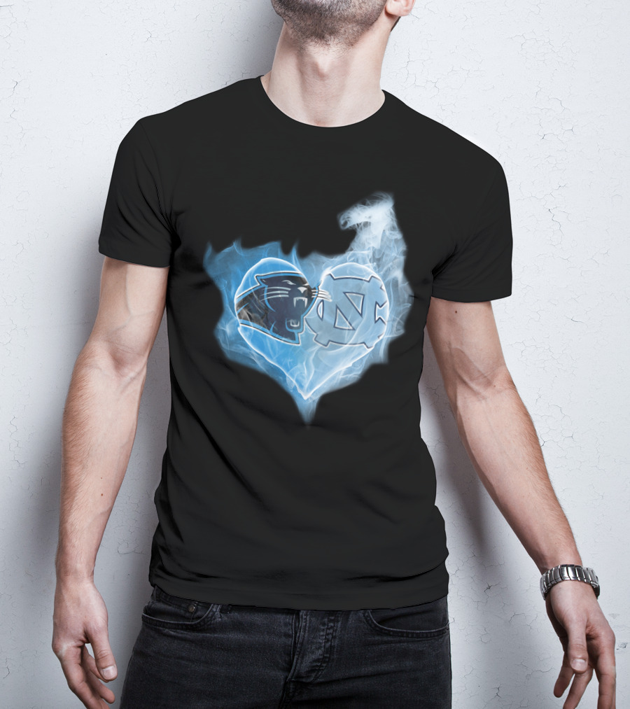 Panthers Tar Heels Heart North Carolina T-Shirt
