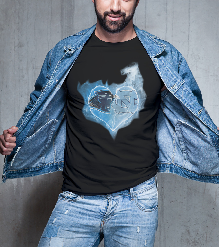 Panthers Tar Heels Heart North Carolina T-Shirt