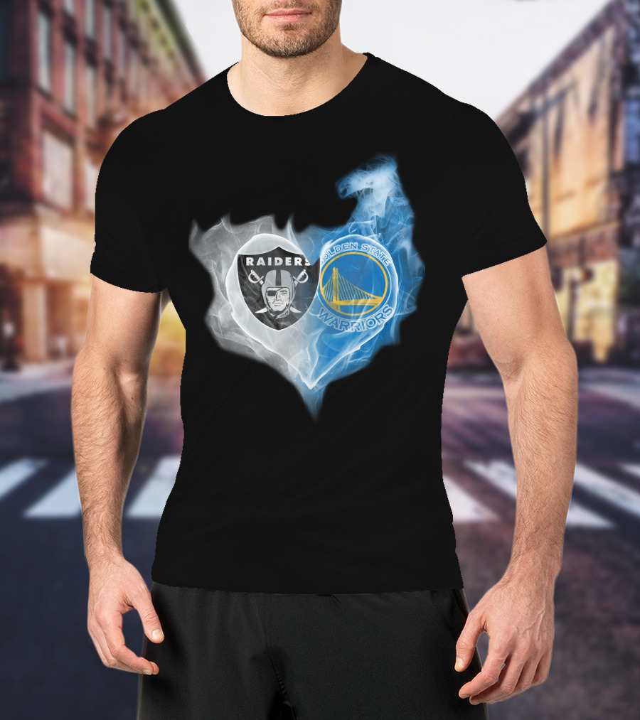 Raiders Golden State Warriors Heart Fusion T-Shirt