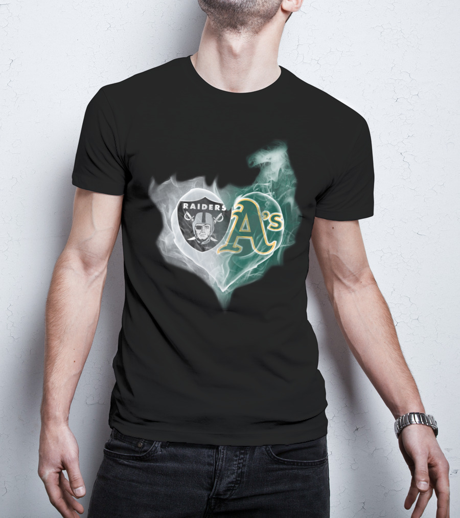 Raiders A's Heart Smoke T-Shirt
