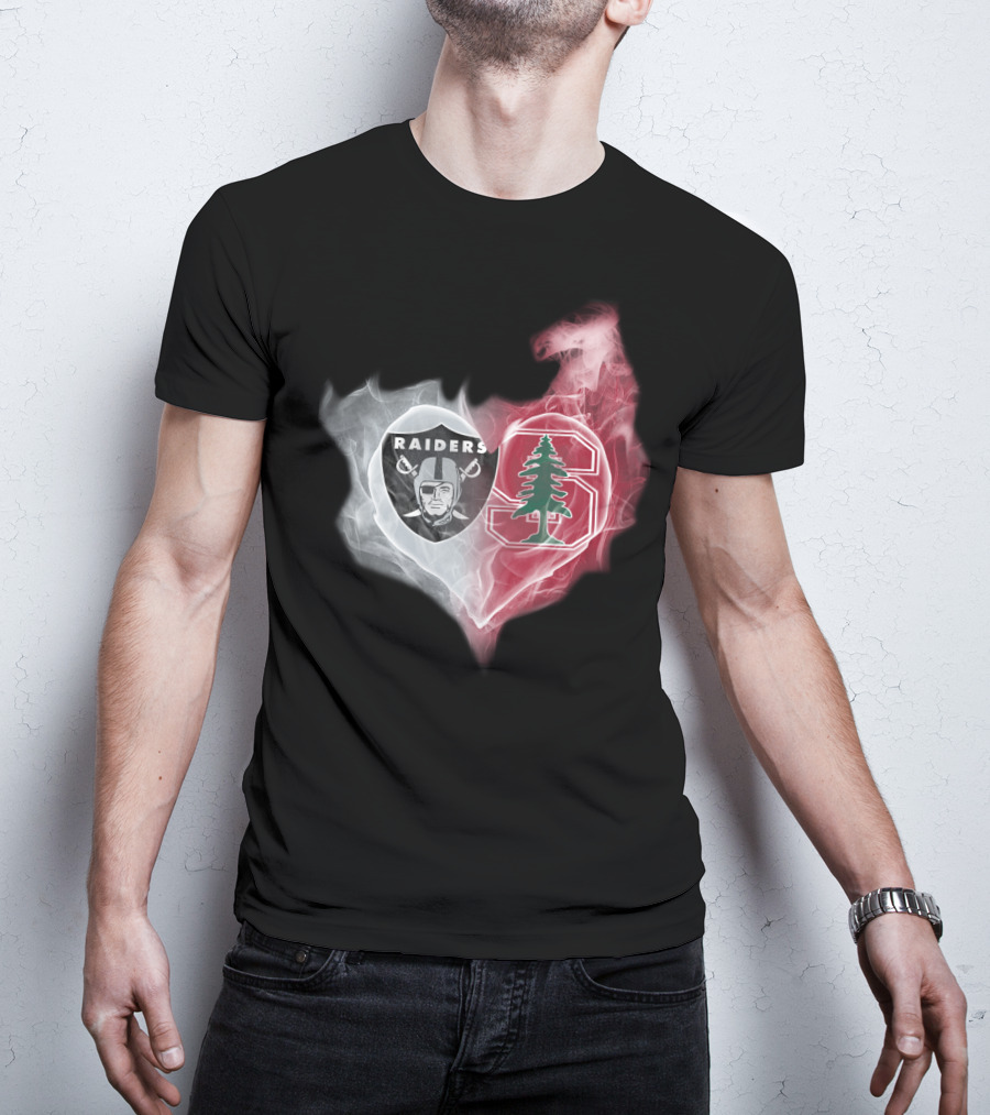 Raiders Stanford Cardinal Heart Emblem Fusion T-Shirt