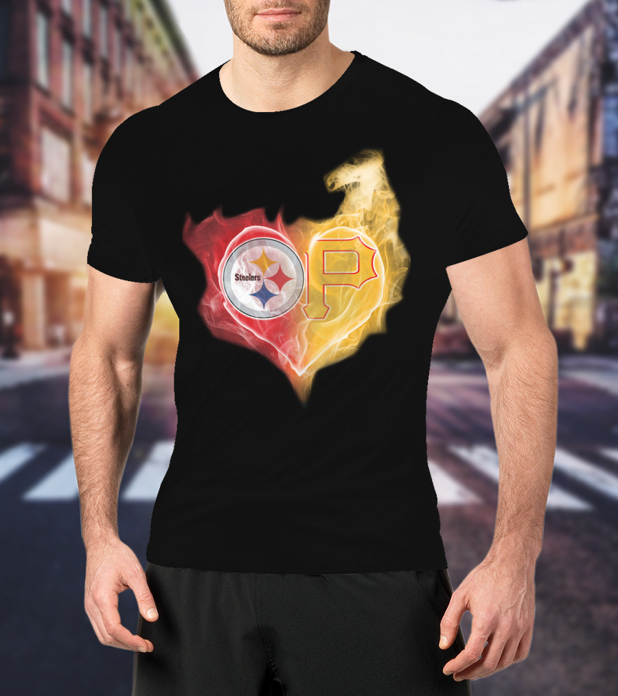 Steelers Pittsburgh Pirates Heart T-Shirt