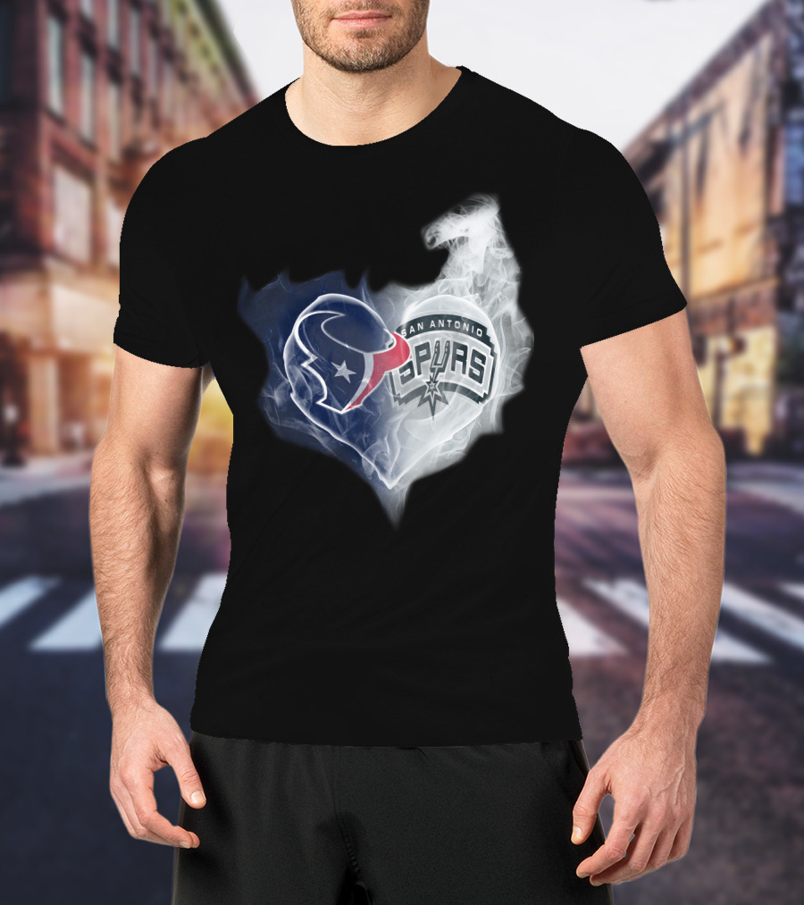 Texans San Antonio Spurs Heart T-Shirt