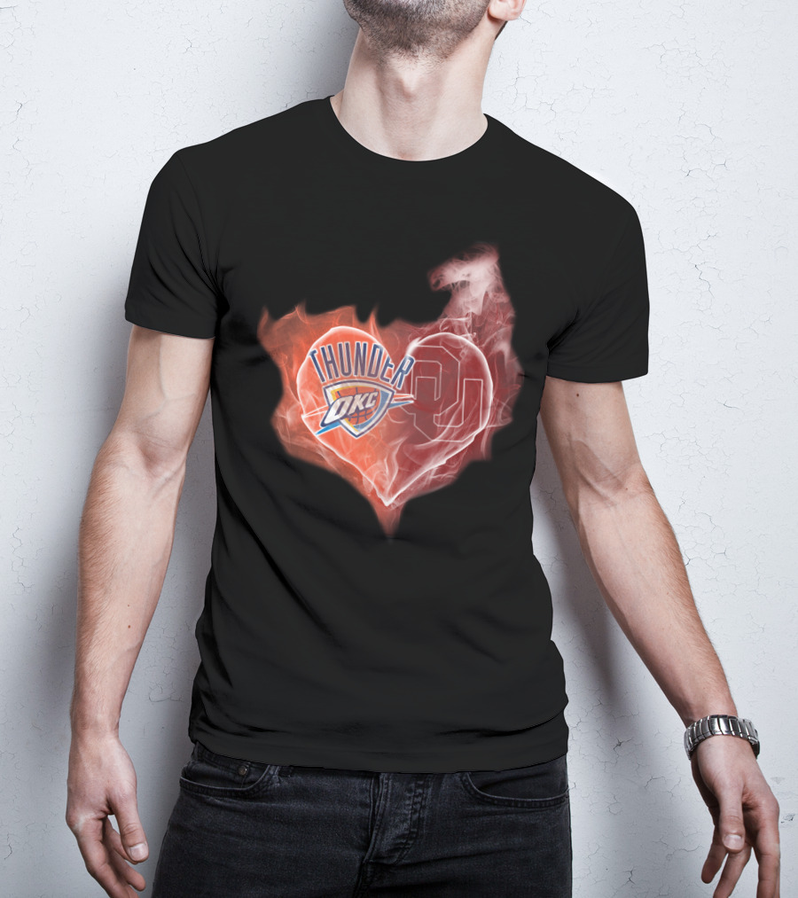 Thunder OKC Heart Oklahoma Sooners OU T-Shirt