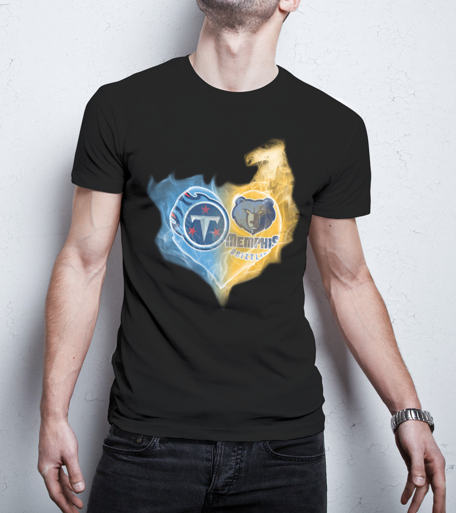 Tennessee Titans Memphis Grizzlies Heart Fusion T-Shirt