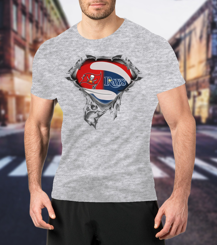 Buccaneers Rays Superhero Torn T-Shirt