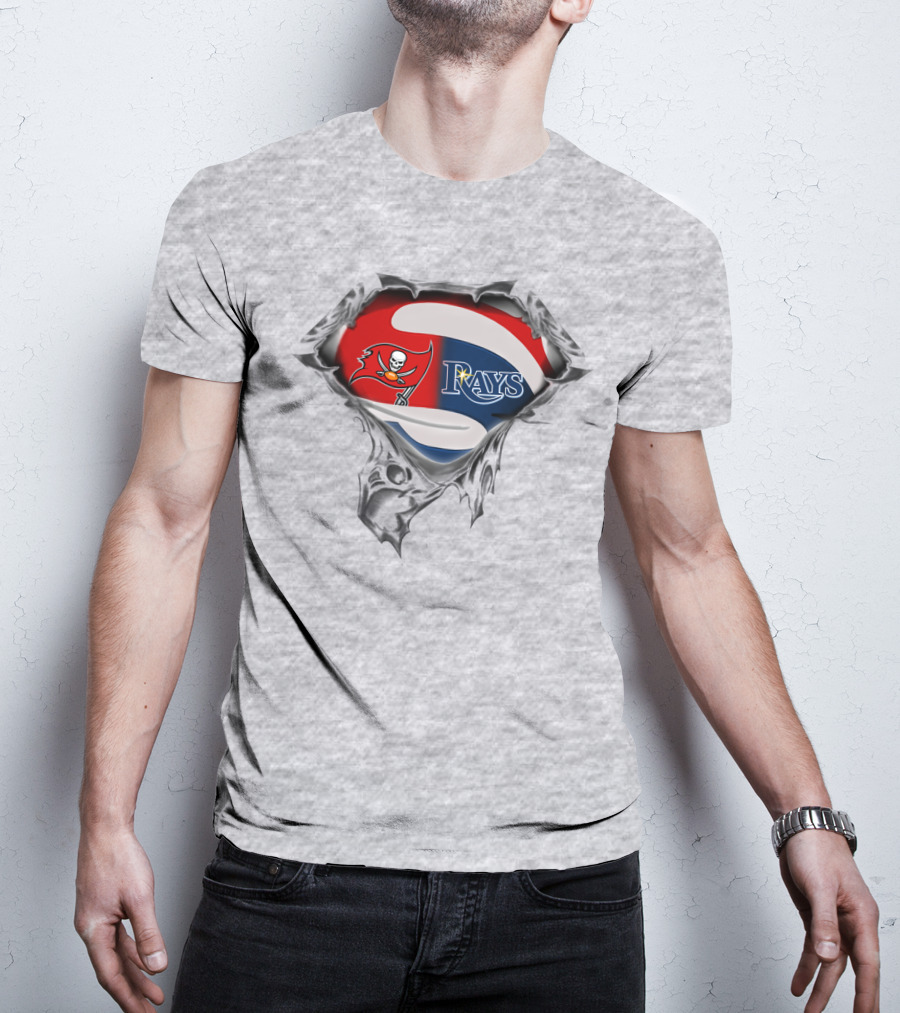 Buccaneers Rays Superhero Torn T-Shirt