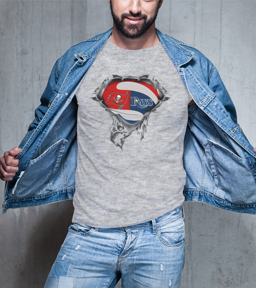 Buccaneers Rays Superhero Torn T-Shirt