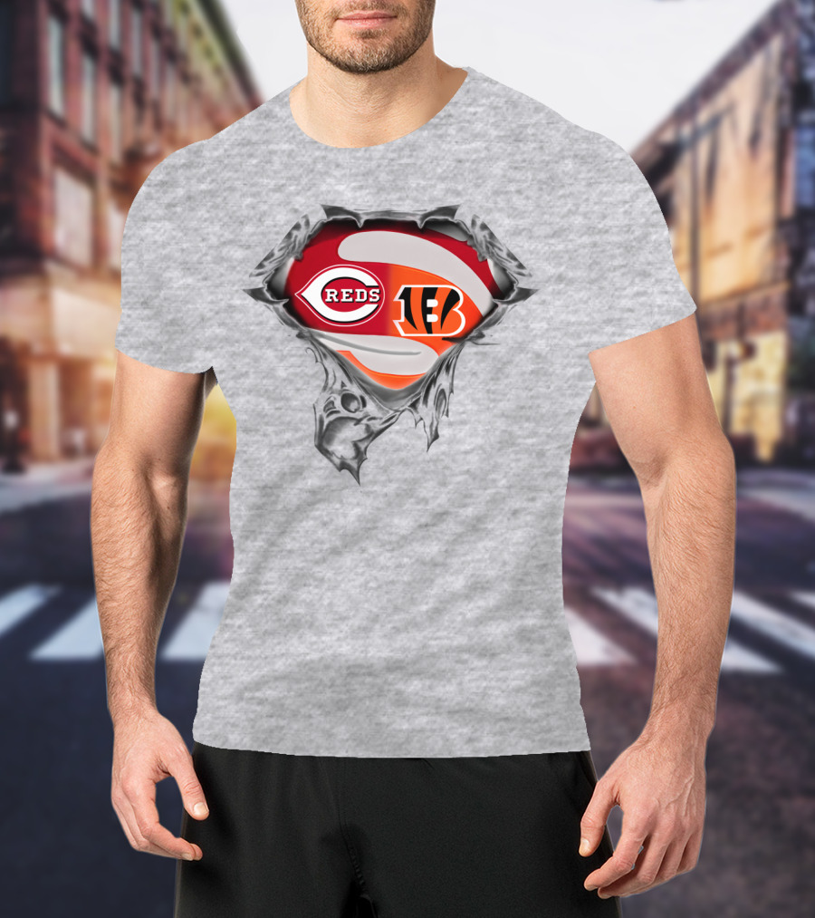 Cincinnati Reds Bengals Logo Mashup T-Shirt