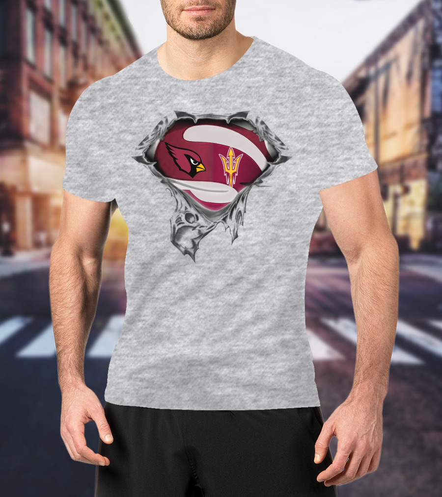 Cardinals Arizona State Logo Mashup Superhero T-Shirt