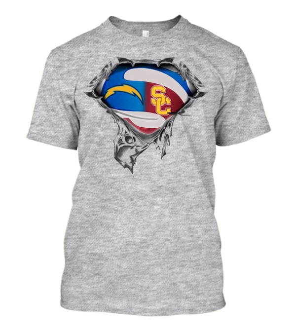 Chargers Usc Trojans Football Hybrid T-Shirt