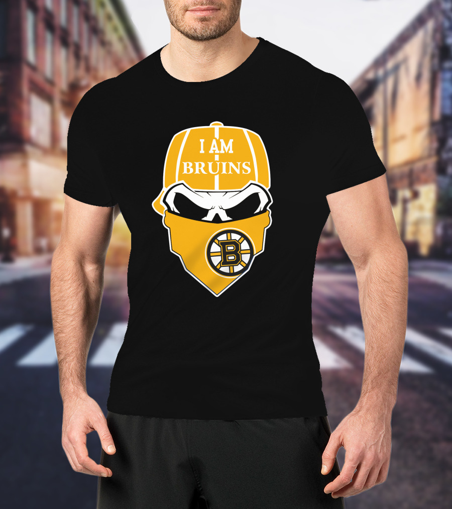 I Am Bruins Boston Bruins Skull T-Shirt