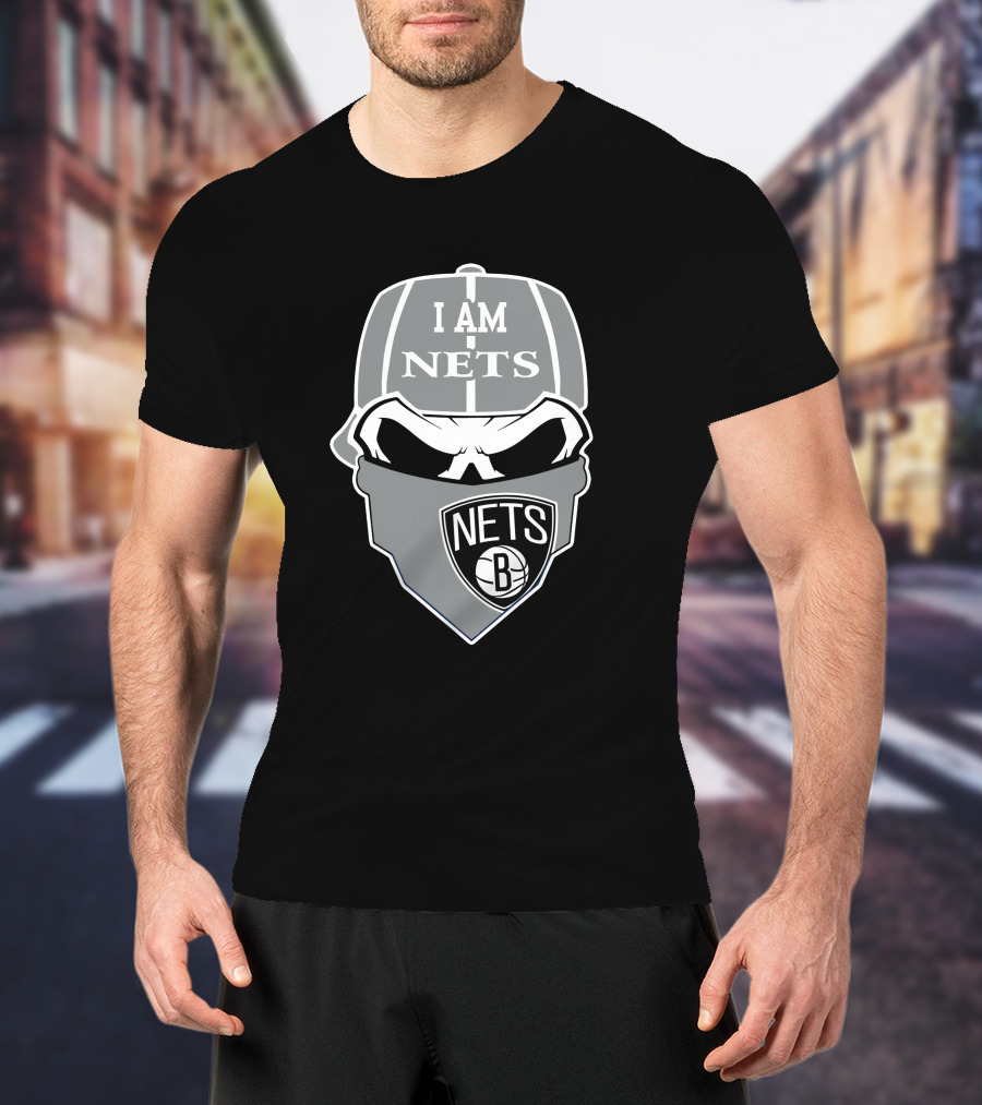 I Am Nets Brooklyn Nets Skull Logo B T-Shirt