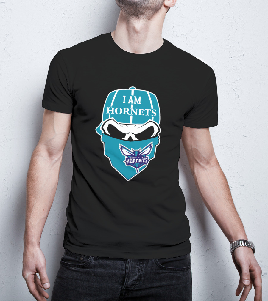 I Am Hornets Charlotte Hornets Skull T-Shirt