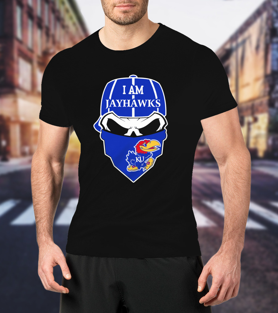 I Am Jayhawks Ku Kansas Jayhawks Skull T-Shirt