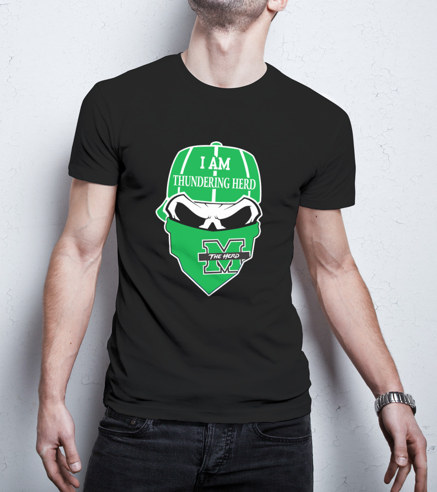 I Am Thundering Herd Skull The Herd M T-Shirt