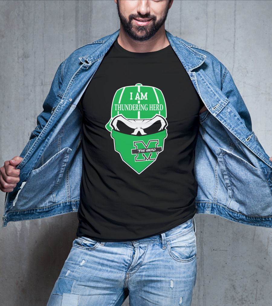 I Am Thundering Herd Skull The Herd M T-Shirt