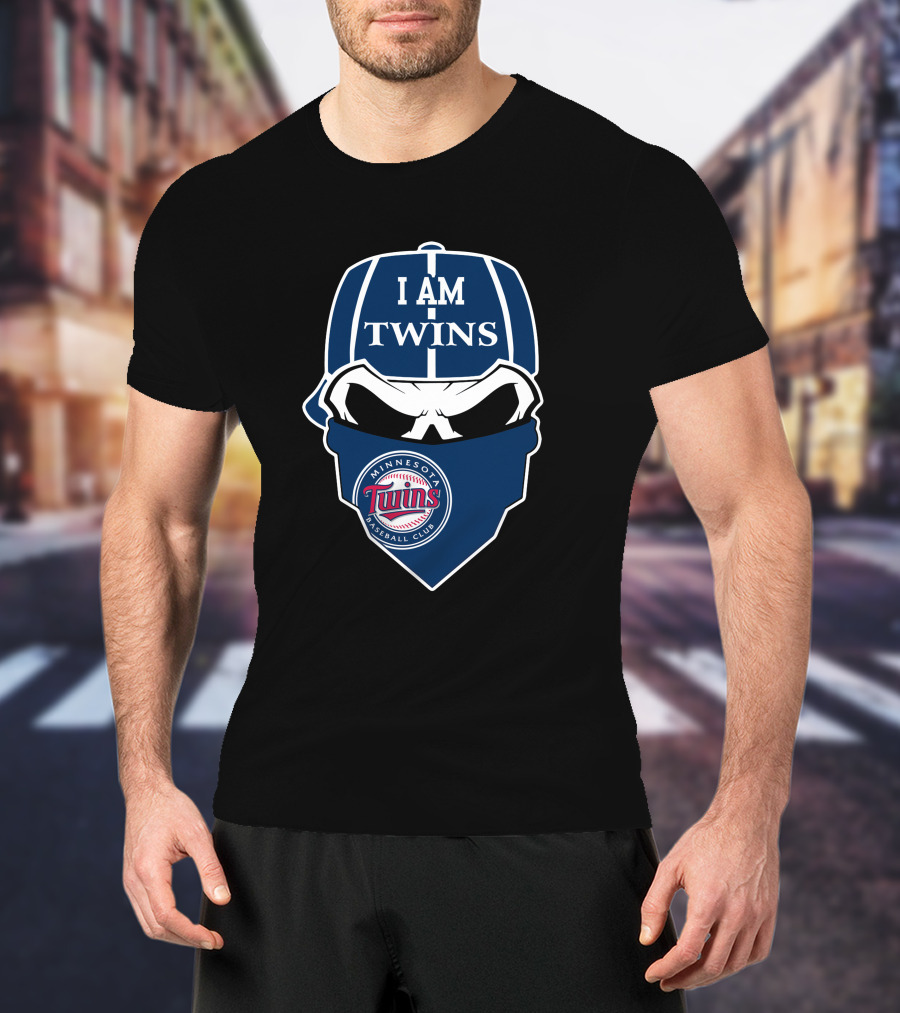 I Am Twins Minnesota Baseball Club Skull T-Shirt
