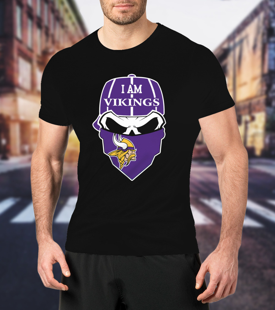 I Am Vikings Minnesota Vikings Skull T-Shirt