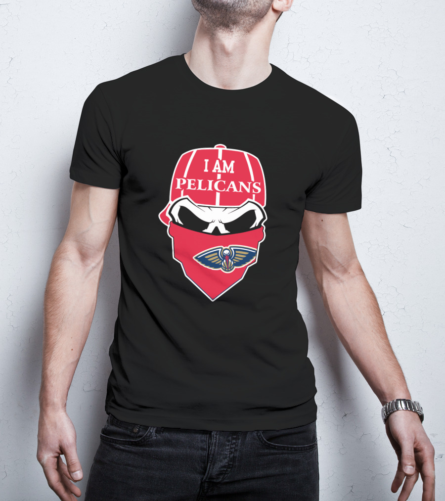 I Am Pelicans New Orleans Skull T-Shirt