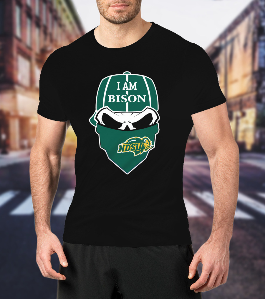 I Am Bison Ndsu Skull Cap T-Shirt