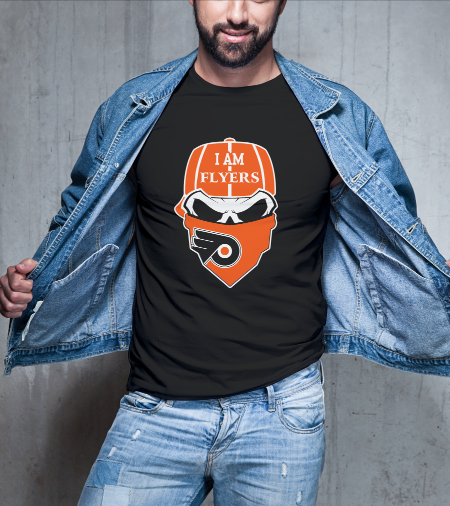 I Am Flyers Philadelphia Flyers Skull T-Shirt