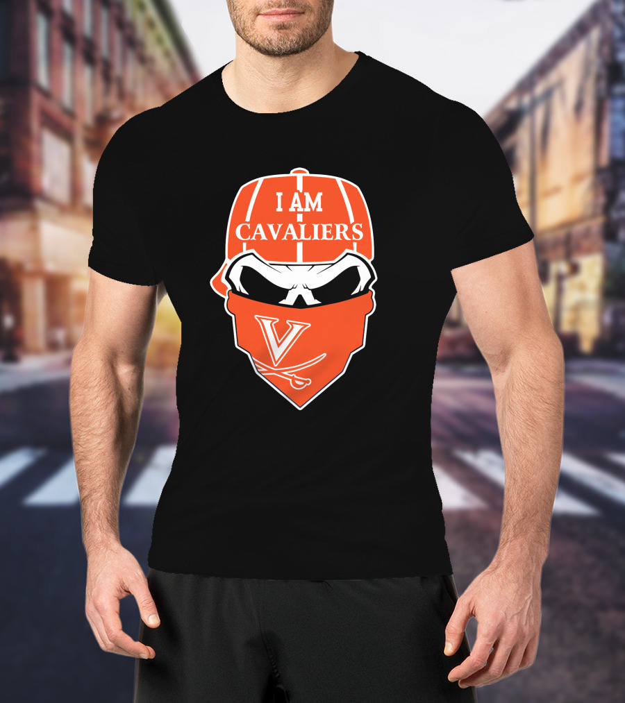 I Am Cavaliers Virginia V Skull Bandana T-Shirt