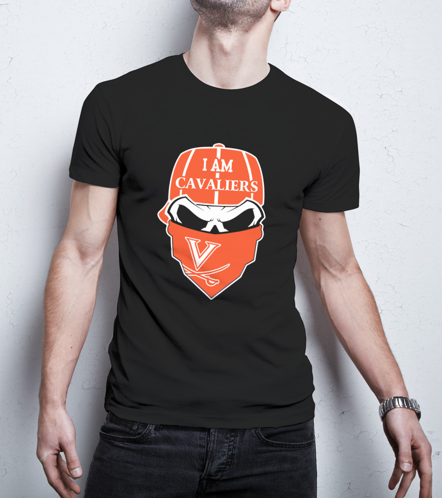 I Am Cavaliers Virginia V Skull Bandana T-Shirt