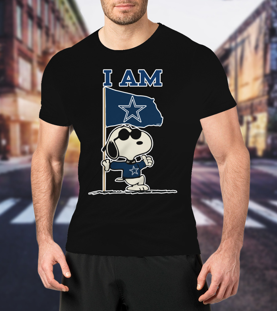 Dallas Cowboys Snoopy I Am Football Fan T-Shirt