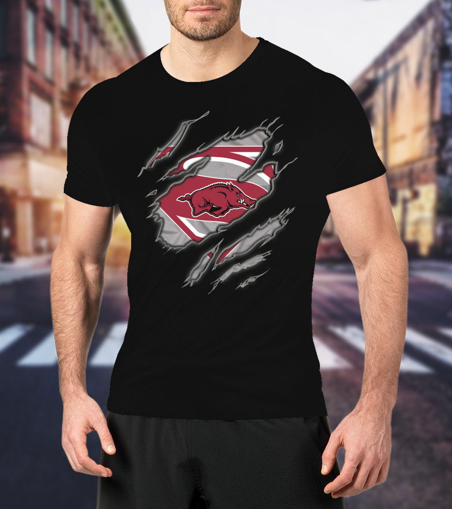 Arkansas Razorbacks Superman Claw T-Shirt