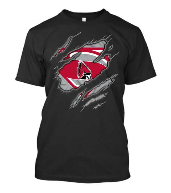 Ball State Cardinals Superman Logo With Claw Marks T-Shirt