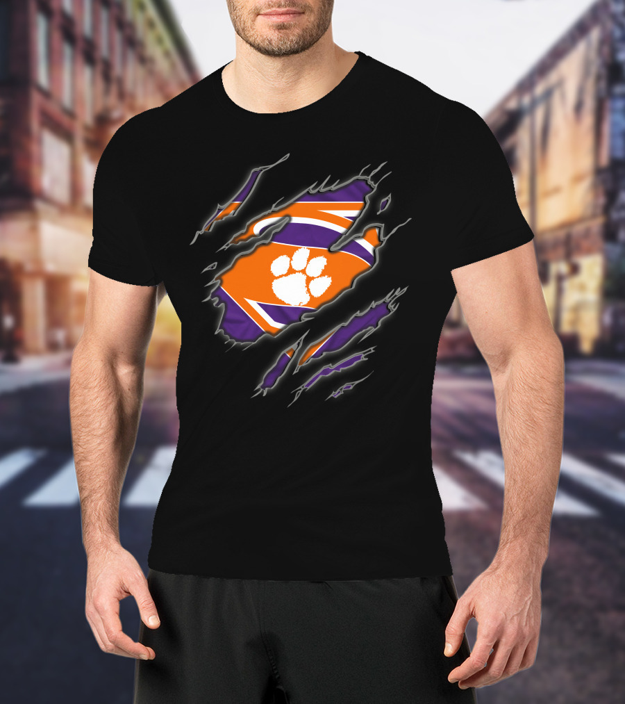 Clemson Tigers Logo Claw Superman 1 T-Shirt