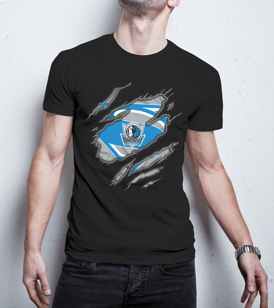 Dallas Mavericks Superman Emblem With Torn Effect T-Shirt