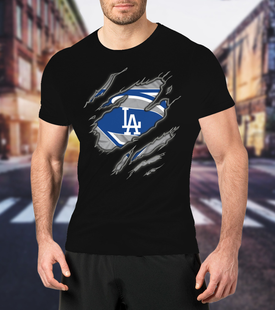 Los Angeles Dodgers La Icon Superman Emblem T-Shirt