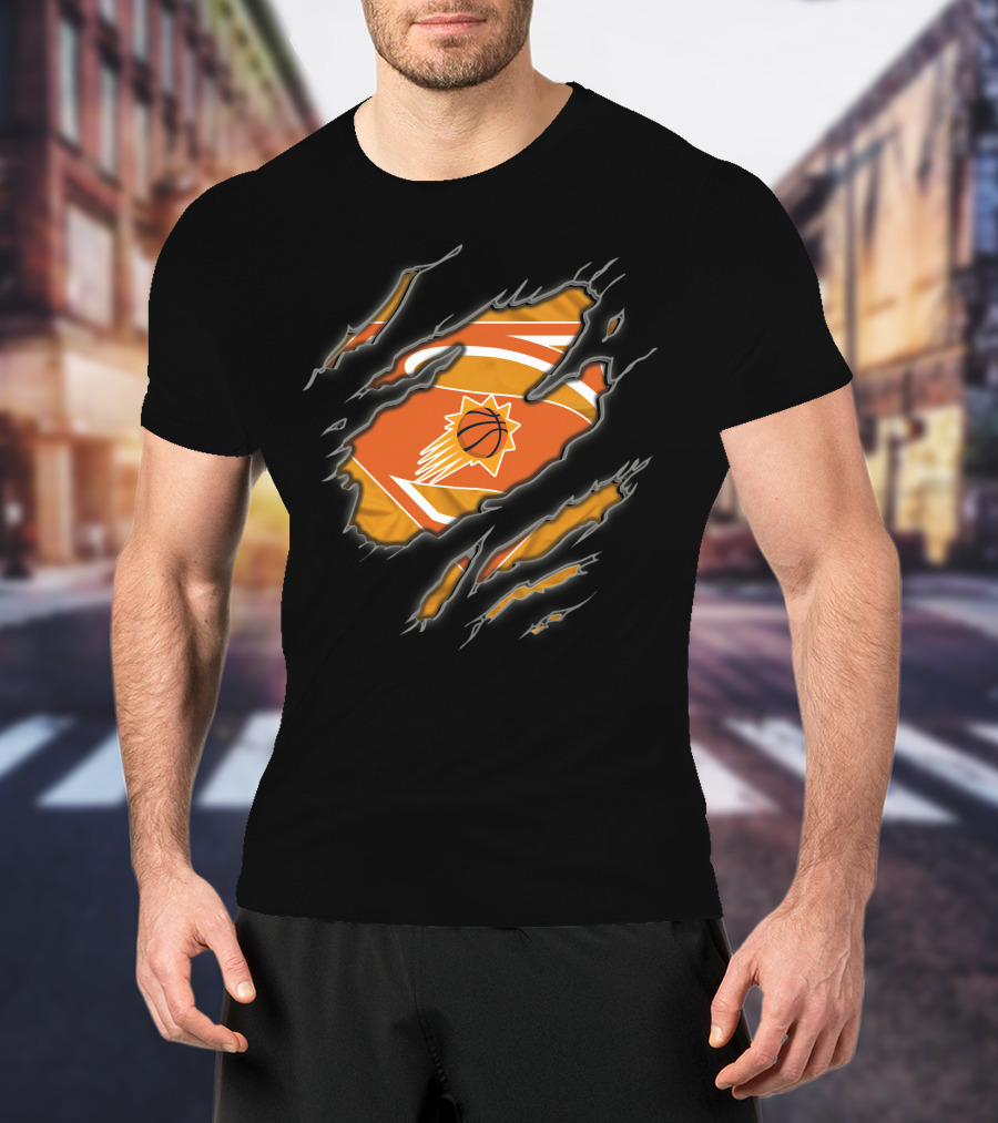 Phoenix Suns Basketball Logo Superman Torn T-Shirt