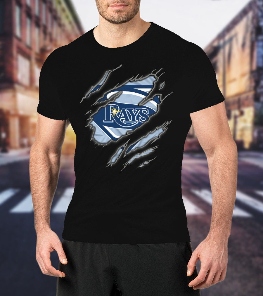 Tampa Bay Rays Superman Emblem With Claw Marks T-Shirt