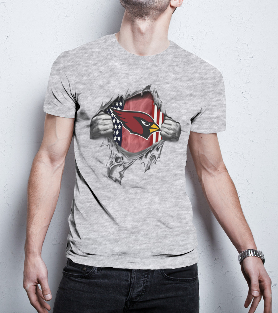 Arizona Cardinals Logo American Flag T-Shirt