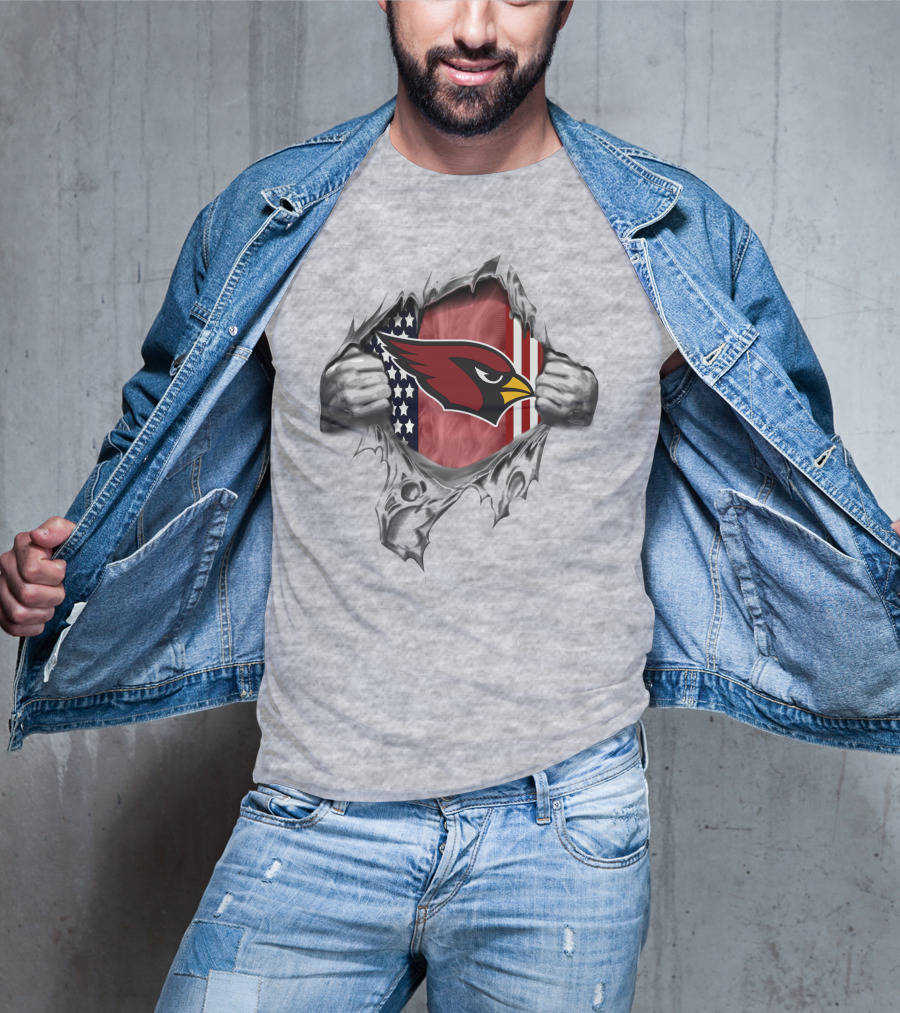 Arizona Cardinals Logo American Flag T-Shirt