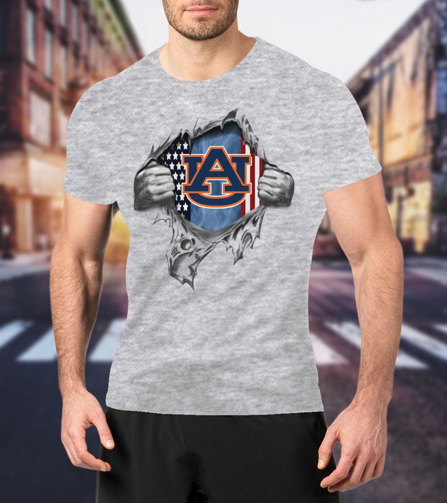 Auburn Tigers Usa Rip American Flag T-Shirt