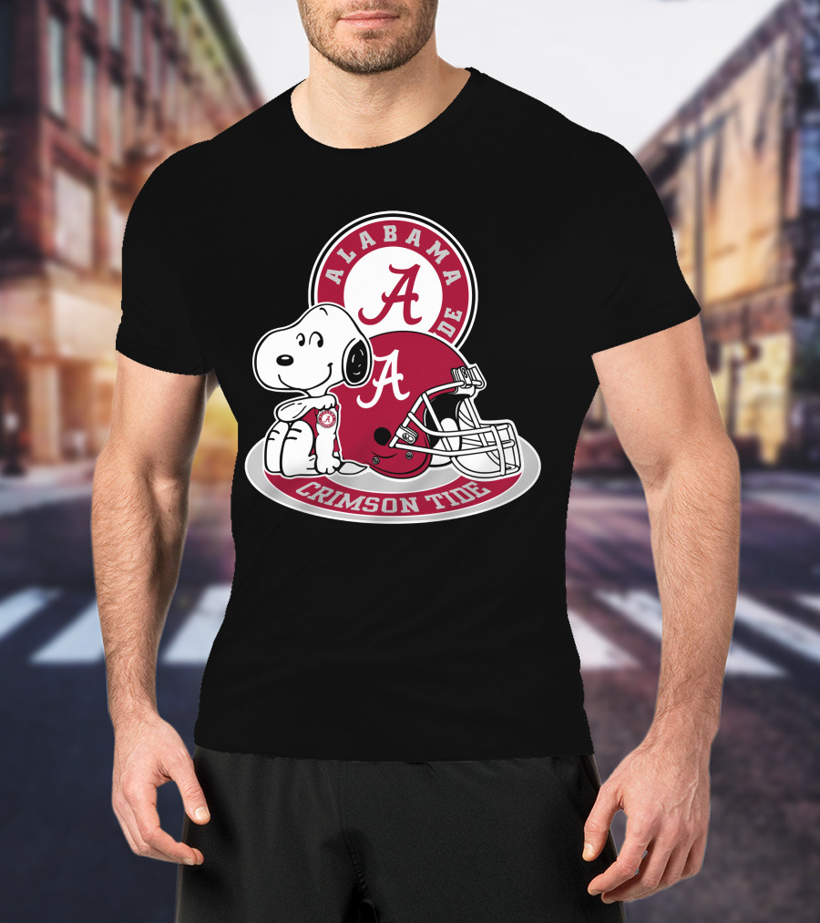 Alabama Crimson Tide Snoopy Helmet T-Shirt