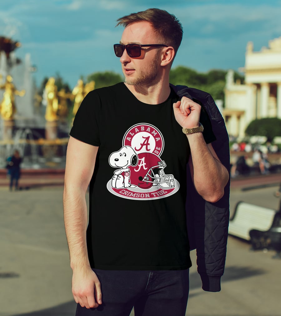 Alabama Crimson Tide Snoopy Helmet T-Shirt