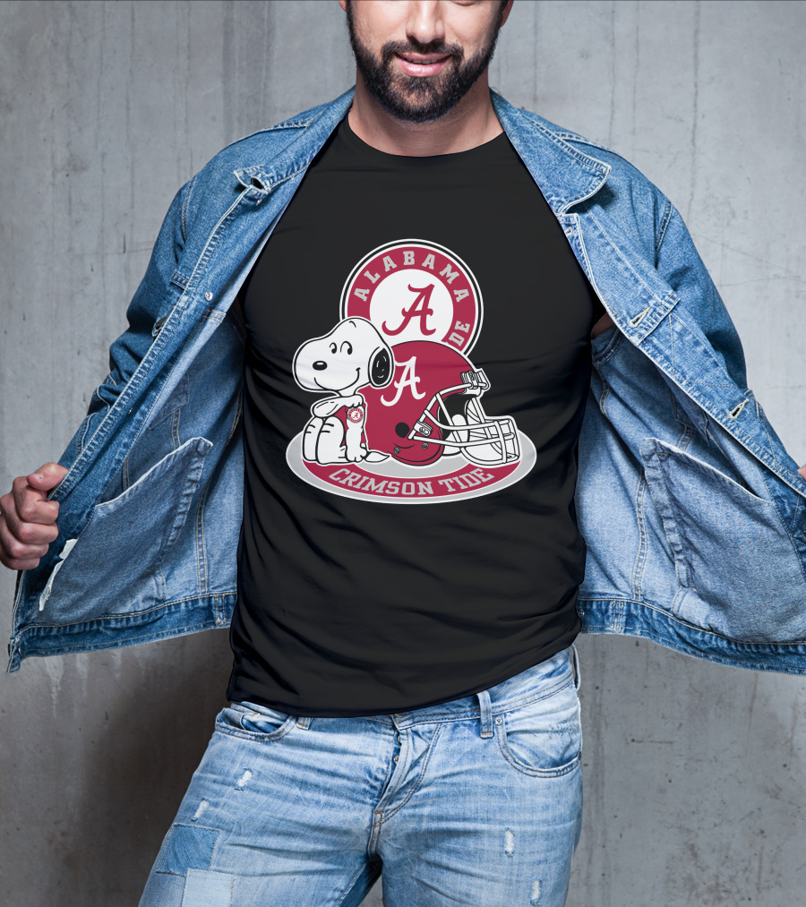 Alabama Crimson Tide Snoopy Helmet T-Shirt
