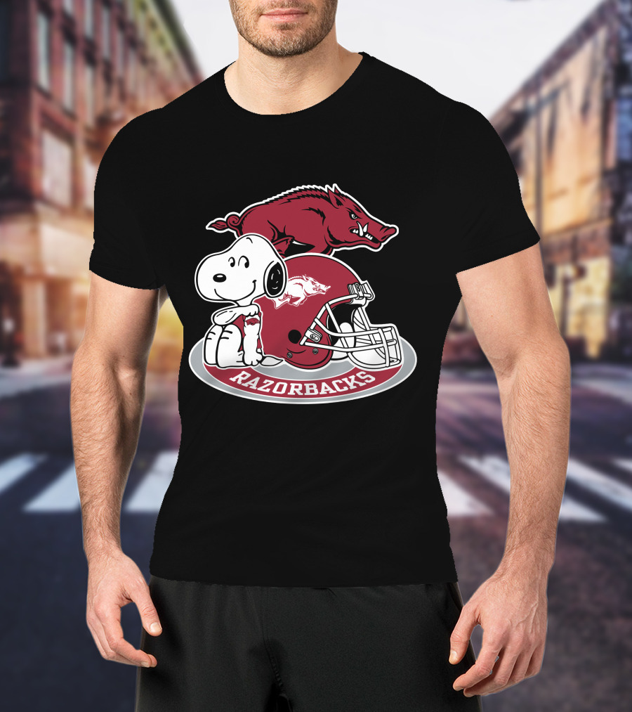 Arkansas Razorbacks Snoopy Football Helmet Razorbacks T-Shirt